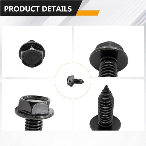 20 PCS Hex Washer Head Screw Body Bolts to Sheet Metal Bolts 5/16"-18 x 13/16"for GM 3960314 Metal Fasteners Automotive Body Screws for Trucks Fender Bolt. Black Zinc Finish in Kuwait