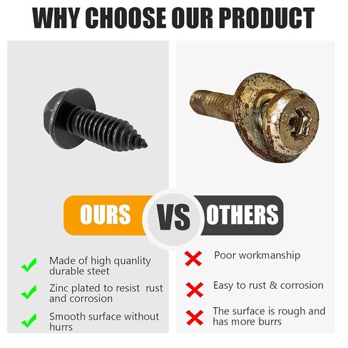 20 PCS Hex Washer Head Screw Body Bolts to Sheet Metal Bolts 5/16"-18 x 13/16"for GM 3960314 Metal Fasteners Automotive Body Screws for Trucks Fender Bolt. Black Zinc Finish in Kuwait