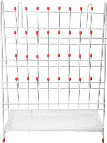 Metal Test Tube Drying Rack 32-peg Laboratory Glassware Holder with Plastic Coating, Space-Saving Lab Bottle Draining Rack for Beakers and Tubes in Saudi Arabia