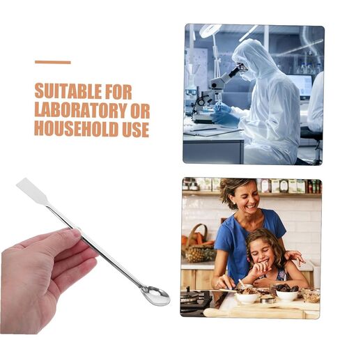 12pcs Stainless Steel Lab Mixing Spoons Square Head Sampling Tools Thickened Micro Spatulas Lightweight Ergonomic Design for Laboratories Kitchens and Crafts in Saudi Arabia