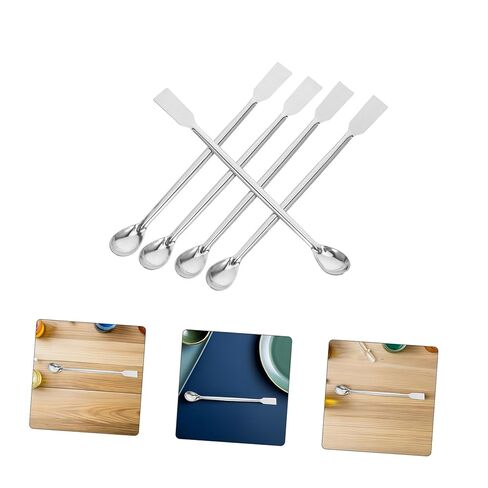 12pcs Stainless Steel Lab Mixing Spoons Square Head Sampling Tools Thickened Micro Spatulas Lightweight Ergonomic Design for Laboratories Kitchens and Crafts in Saudi Arabia