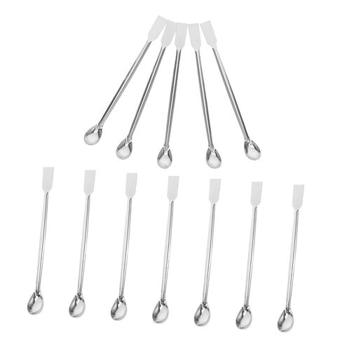 12pcs Stainless Steel Lab Spatula Sampling Spoons Square Head Multipurpose Reagent Spoon for Laboratory Classroom Kitchen and Home Use in Saudi Arabia