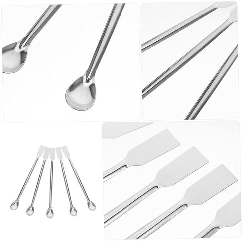 12pcs Stainless Steel Lab Spatula Sampling Spoons Square Head Multipurpose Reagent Spoon for Laboratory Classroom Kitchen and Home Use in Saudi Arabia