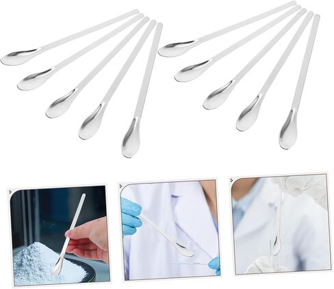 24pcs Stainless Steel Lab Sampling Spoons Metal Stirring Paddle Lightweight Reusable Spatulas for Laboratory and Home Use in Saudi Arabia