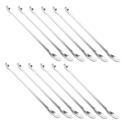 12pcs Stainless Steel Lab Mixing Spatulas Double-Ended Sampling Spoons Ergonomic Design Spoon Spatula for Laboratory Stirring and Measuring in Saudi Arabia