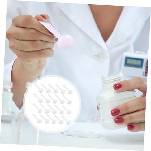 100Pcs Plastic Micro Scoop Measuring Spoons Disposable Tiny Lab Spoons for Powder Medicine and Cosmetics Ergonomic Compact Easy to Clean in Saudi Arabia