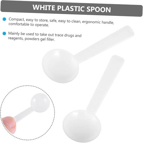 100Pcs Plastic Micro Scoop Measuring Spoons Disposable Tiny Lab Spoons for Powder Medicine and Cosmetics Ergonomic Compact Easy to Clean in Saudi Arabia
