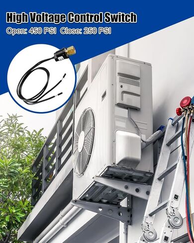 Dual Pressure Control Switch Replace SHP450250 Compatible with Compressors and High-Pressure Systems, A/C Pressure Sensor Switch for Most HVAC Freezer Cold Storage Systems Open 450 PSI, Close 250 PSI in Saudi Arabia
