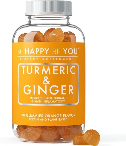 Turmeric & Ginger Gummies – Joint & Mobility Support – Natural Antioxidant Blend – Vegan, Non-GMO, Gelatin-Free, Pectin-Based – Made in USA – 90 Count – Herbal Wellness Gummy in Saudi Arabia