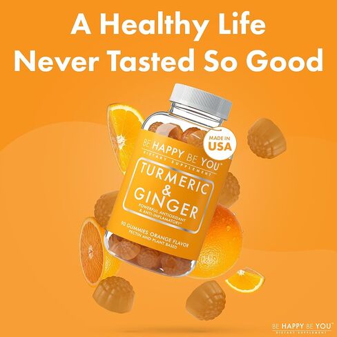 Turmeric & Ginger Gummies – Joint & Mobility Support – Natural Antioxidant Blend – Vegan, Non-GMO, Gelatin-Free, Pectin-Based – Made in USA – 90 Count – Herbal Wellness Gummy in Saudi Arabia