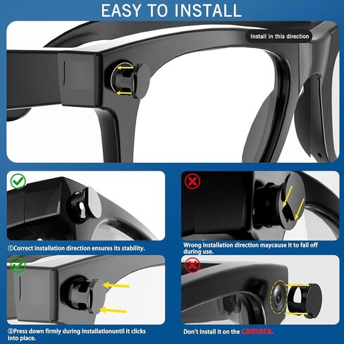 [4 عبوات] أغطية حجب ضوء LED قابلة للتعديل لـ Ray-Ban Meta Wayfarer، Skyler، بطانة الرأس (الجيل 2)، نظارات Oakley Meta، سهلة حجب ضوء LED عند التسجيل، الاستخدام ليلاً ونهارًا، حماية الخصوصية (4) in Kuwait