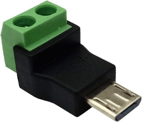 Qaoquda 3Pack Micro USB 5 Pin Male to 2 Pin Screw Terminal Solderless Bolt Screw Terminals Converter Charging Adapter in Saudi Arabia