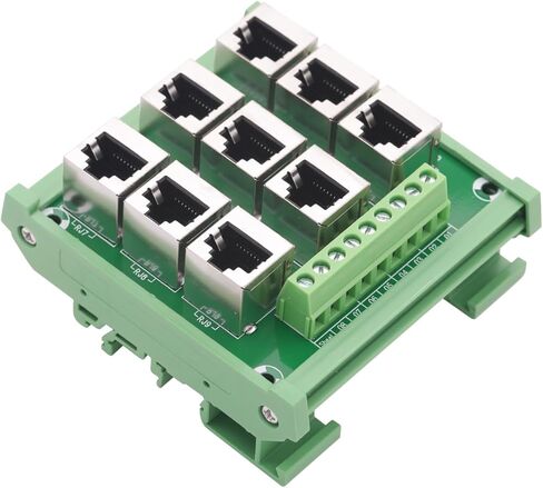 RJ45 8P8C DIN Rail Mount Ethernet Connector Distribution Breakout Board, One Way RJ45 Vertical Jack Terminal Block Connector in Saudi Arabia