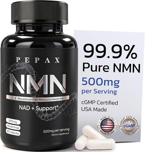NMN Supplement 500mg - 99% Pure NMN Supplement Capsules for Increased NAD Levels & Healthy Aging - Third Party Tested Stabilized Capsules, cGMP Certified, 90 Liposomal NMN (45 Servings) in Saudi Arabia
