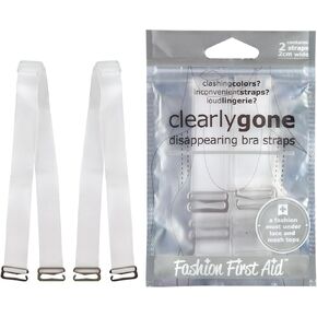Clearly Gone: Invisible Clear Bra Straps Wide (20 mm), Quality Metal Hooks, 1 Pair in Kuwait