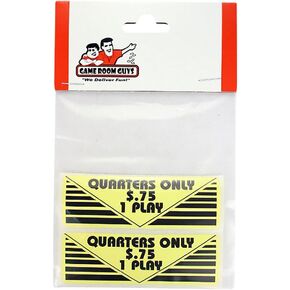 Game Room Guys Arcade Pinball 3 Quarters 1 Play Sticker- Set of 2 in Kuwait