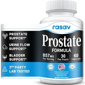 راساف مكمل صحة البروستاتا للرجال مع البلميط المنشاري والبيجيوم والقراص وبذور اليقطين، مانع DHT - يساعد على دعم صحة المسالك البولية ووظيفة البروستاتا، 60 كبسولة in Kuwait