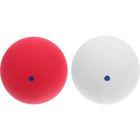 minkissy Pro Squash Training Balls 2pcs Set White and Red Rubber Practice Balls for Beginners Student Indoor and Outdoor Squash Warm-up in Kuwait