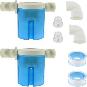 Water Float Valve, 2 Pack 1/2" Automatic Water Level Control Valve, NPT Male Inlet, Blue Float Valve for Water Tanks, Swimming Pools, Aquariums, Solar Powered, Internal Design in Kuwait
