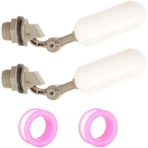 صمام الكرة العائمة 1/2 بوصة من البلاستيك الصغير الأوتوماتيكي للتحكم في مستوى المياه صمام تعويم مع ذراع قابل للتعديل لخزان المياه، وحوض مياه الماشية، وأحواض السمك، وتربية الأحياء المائية (عبوتان) in Kuwait