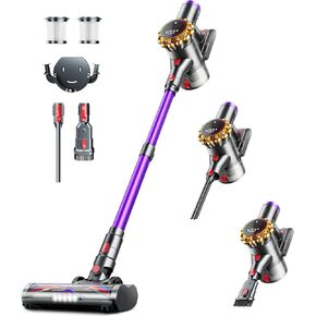 مكنسة كهربائية لاسلكية، مكنسة كهربائية مطورة بقدرة 550 وات 45 كيلو باسكال 60 دقيقة للمنزل، مكنسة كهربائية قائمة بذاتها مع شاشة LED، مكنسة كهربائية لاسلكية خفيفة الوزن مضادة للتشابك 8 في 1 لسجاد شعر الحيوانات الأليفة والأرضيات الصلبة in Kuwait