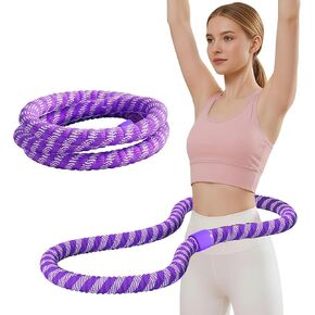 Weighted Soft Spring Hula Hoop for Adults, 3.3 lbs Foldable for Home and Travel, Portable Slimming Fitness Hoop for Weight Loss, Waist-Friendly Design, Upgraded Closed Silent Version in Kuwait