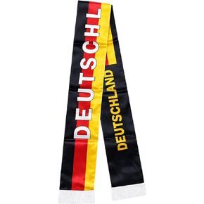Germany Soccer Scarf German Flag Satin Fan Scarf Black Red Yellow 5.5 x 53 Inch (14 x 135 cm) DEUTSCHLAND Football Supporter Accessory Stadium Game Day Tailgate Watch Party Germany Fan Gear in Kuwait