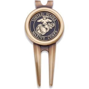 USMC Golf Divot Tool Plus علامات الكرة - علامة وأداة كرة الجولف العسكرية لقوات مشاة البحرية الأمريكية - مصممة من قبل مشاة البحرية لمشاة البحرية - مرخصة رسميًا in Kuwait
