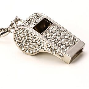 Whistle,Bling Whistle,Metal Crystal Rhinestone with Keychain for Coach/Referee/Training/Lifeguard/Teachers (Sliver) in Kuwait