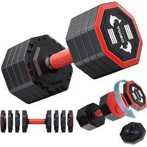 Yoleo Adjustable Dumbbell Set, Weights Dumbbells Set at Home Workout Equipment, 4 in 1 Each Premium Tai Chi-Style Rotary Mounting Adjustable 10/15/20/25 lb dumbbells, with TPU Soft Rubber Handle Suitable Men/Women Updated 2.0 in Kuwait