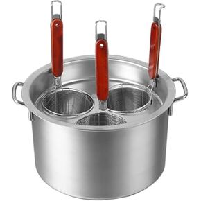 Stainless Steel Pasta Cooker Set - Commercial Stock Pot with Strainer Insert & Steamer Basket, 6-Hole Design for Home & Restaurant Kitchen, Durable Cookware in Kuwait
