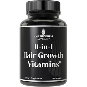 11-in-1 Vegan Hair Growth Vitamins for Thinning & Brittle Hair – Advanced Vitamin Complex with 5000mcg Biotin, Pumpkin Seed, Zinc. Supports Thicker, Healthier-Looking Scalp for Women & Men in Kuwait