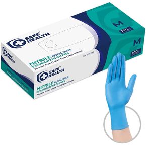 Safe Health Nitrile Exam Gloves – 4 mil, Latex-Free, Powder-Free, Disposable, Blue, Medical Grade, Food, Cleaning Use in Kuwait