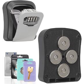 Magnetic Key Box for Under Car Hide a Key, Resettable Combination Lock with 4 Strong Magnets, Waterproof Secure Outdoor Magnetic Holder for Car Truck Van and Spare House Keys in Kuwait