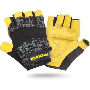 قفازات غير قابلة للانزلاق للأطفال بدون أصابع لركوب الدراجات وركوب الدراجات والرياضة والصيد مع معصم قابل للتعديل (أسود، متوسط) in Kuwait