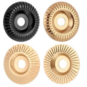 4 Pcs Wood Carving Disc Set for 4" or 4 1/2" Angle Grinder with 5/8" Arbor, Grinding Wheel Shaping Disc for Wooden Cutting, Woodworking Angle Grinder Attachment, Wood Shaping Carving Discs in Kuwait