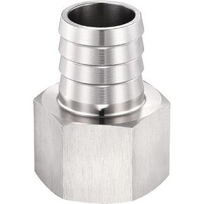 METALLIXITY 1 قطعة قضبان سداسية من الفولاذ المقاوم للصدأ خرطوم بارب إلى محول أنثى NPT 1 بوصة بارب × 1 بوصة NPT أنثى للسيارات والدراجات النارية والبحرية والشاحنات وأنظمة الوقود RV in Kuwait