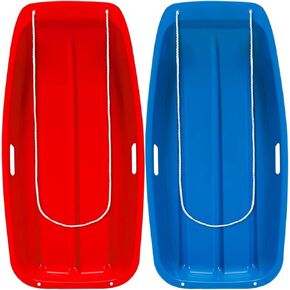 زلاجات ثلج لايتنينج مقاس 81.28 سم × 43.18 سم، عبوتان من زلاجات الثلج البلاستيكية مع مقبضين وحبل سحب، زلاجات ثلج شتوية للبالغين in Kuwait