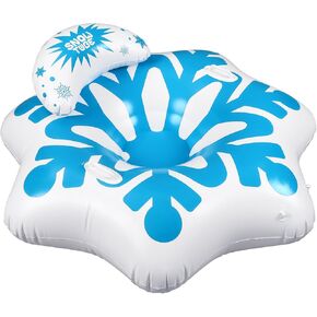 أنبوب تزلج سداسية الشكل قابل للنفخ في الشتاء من Soulchen، أنبوب ثلج سفلي مغطى بمقابض مدمجة، زلاجات ندفة الثلج للحدائق الثلجية والساحات الخلفية ومتعة الأسرة والأنشطة الشتوية الخارجية in Kuwait