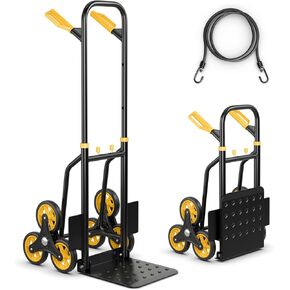 S AFSTAR Stair Climbing Cart, Heavy-Duty 350 lbs Capacity Stair Dolly for Stairs, Folding Trolley Cart with Telescoping Handle & Rubber Wheels, Portable Stair Climber Cart for Groceries Warehouse in Kuwait