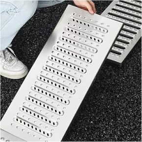 Stainless Steel Trench Drain Grate with Non-Slip Dots, 58x15x2.5CM, Durable Cover for Garage, Driveway, Yard, Garden, Patio, Kitchen Floor Drainage Solutions in Kuwait