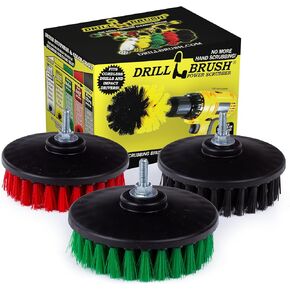 Construction Tools - Medium, Stiff, Ultra Stiff Scrub 3 Brush Kit - Threaded - 5/16 x 24 - fits Electric - Cordless - Air Pneumatic - Dual Action - Orbital - Rotary - Buffer - Polisher - Machine in Kuwait