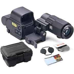 558 G45 نطاق رؤية معدني ثلاثي الأبعاد باللون الأحمر/الأخضر، مجموعة مكبرة 5X، تركيب خاص سريع التركيب قابل للفصل، لسكك حديدية 20 مم (أسود) in Kuwait