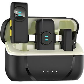 ميكروفون MAYBESTA اللاسلكي Lavalier لهاتف iPhone Android - ميكروفون بلوتوث على شكل طية صدر السترة لتسجيل الفيديو مع علبة الشحن - مشبك صغير على الميكروفونات لمقابلة Podcast Vlogging TikTok in Kuwait