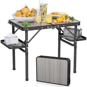 Titanker Folding Camping Table Small 2ft, Small Folding Table Portable with 50% Extra Space, Folding Picnic Table, Portable Beach Table, Car Camping Essentials, Aluminum Light & Solid in Kuwait