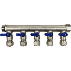 5 حلقات سباكة متعددة مع صندوق 1 بوصة وصمامات كروية 1/2 بوصة، مقبض أزرق in Kuwait