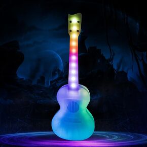 23" LED Concert Ukulele with Color Lights – Polymer Carbon Fiber Strings, Ultra-Lightweight (1.4 lbs), Perfect for Beginners, Professionals & Night Performances in Kuwait