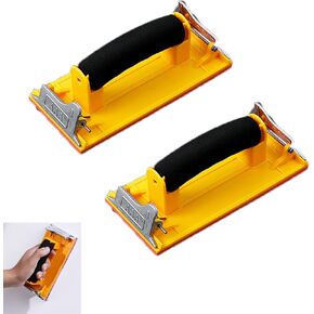 2 حزمة من حامل ورق الرمل مع مقبض إسفنجي وحامل ورق الصنفرة اليدوي كتلة الصنفرة لأوراق الصنفرة الجافة الرطبة مقاس 9 × 3.6 بوصة، تشكيلة متنوعة من أوراق الصنفرة in Kuwait