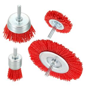 Wire Brush for Drill Kit, 6pcs Crimped Wire Wheels Cup Brush for Drill with 1/4in Shank, [for Light Rust Deburring Paint Removal] - 0.05in Nylon Wire in Saudi Arabia