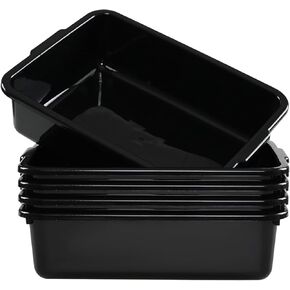 5-Pack Black Small Plastic Bus Box, 8 L Commercial Bus Tub in Kuwait